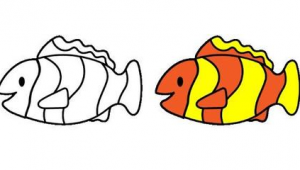 海洋生物简笔画彩色