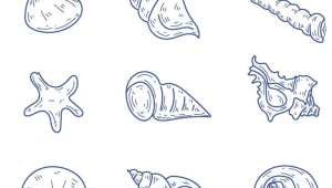 海洋生物简笔画素材